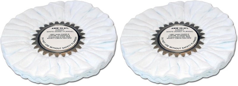 Custom Polishing Products Airway Buffing Wheels for Industrial Polishers, Big Rigs and Lifted Trucks. Made in The U.S.A.(Final Finish - White Flannel) (Pack of 2)